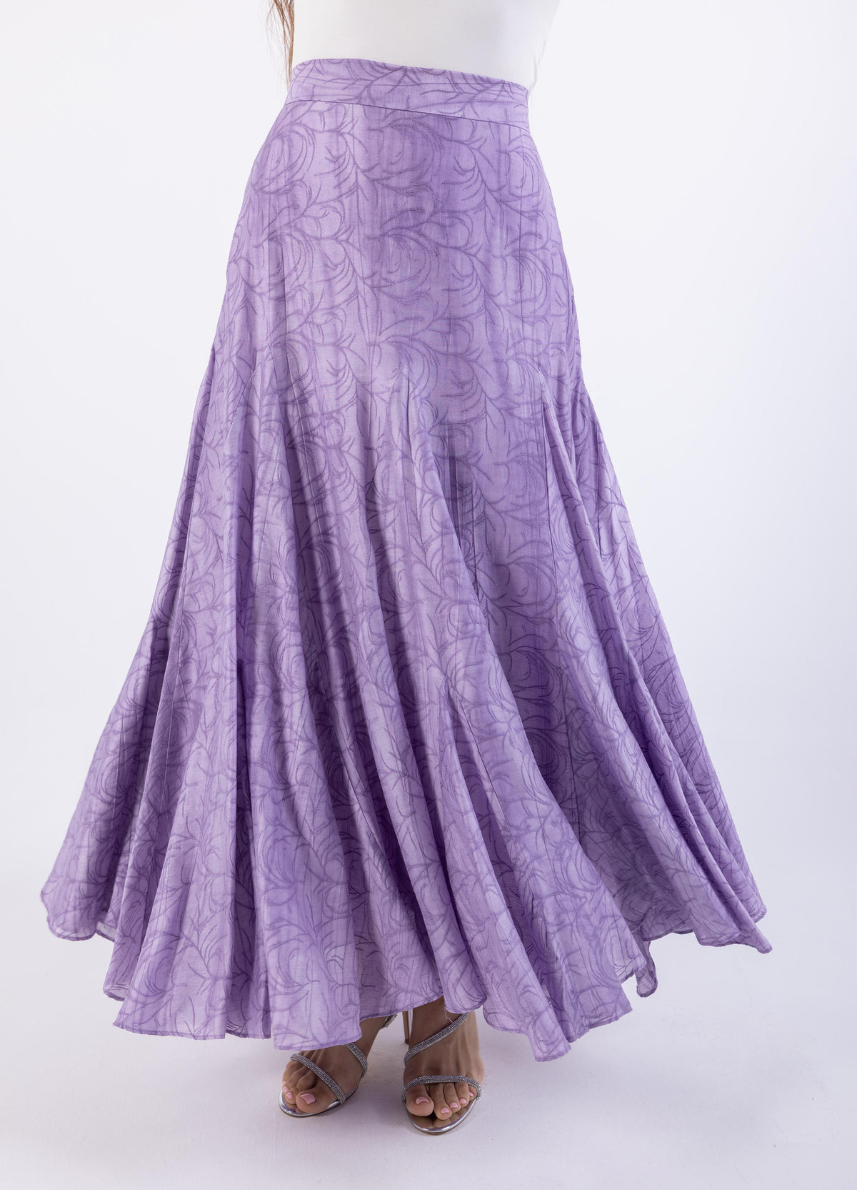 Lavendar Sketched Design Maxi Skirt\ رسم تصميم تنورة ماكسي