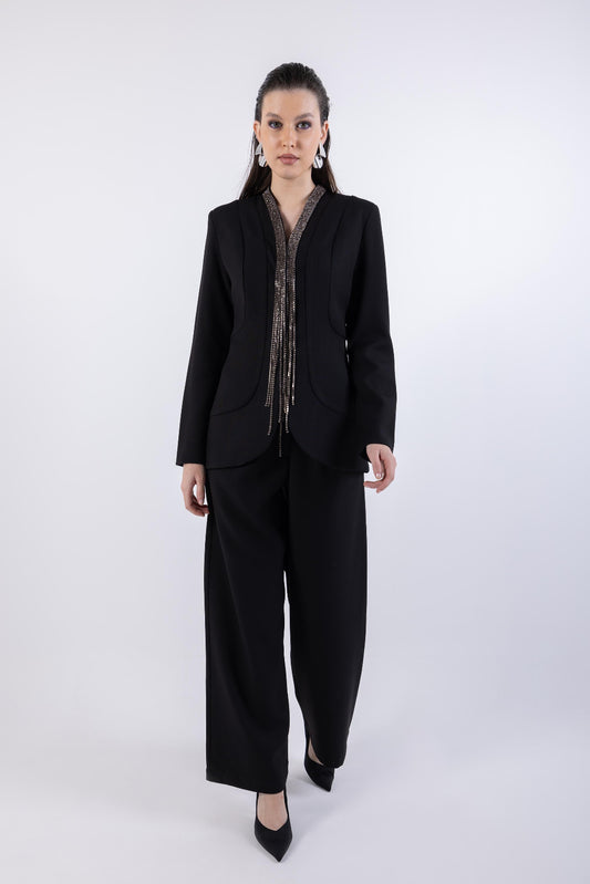 Straight Leg Solid Formal Trouser