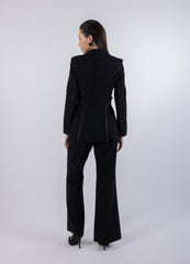 Flared Leg Solid Formal Trouser