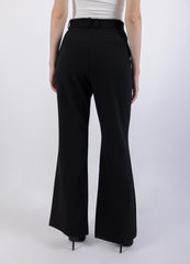 Flared Leg Solid Formal Trouser