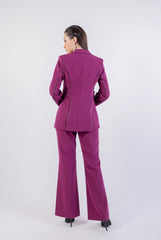 Flared Leg Solid Formal Trouser