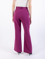 Flared Leg Solid Formal Trouser