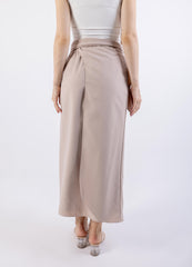 Overlap Knot Solid Maxi Skirt