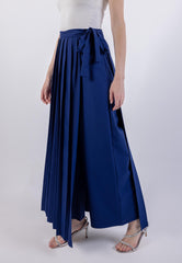 Pleated Solid Maxi Skirt