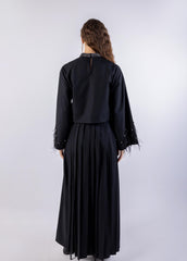 Pleated Solid Maxi Skirt