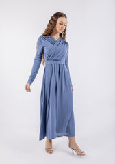 Modest Overlap Top Maxi Dress\ف يسكام مشتحم عم ءزج يولع ل