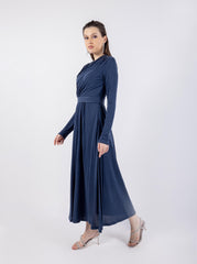 Modest Overlap Top Maxi Dress\ف يسكام مشتحم عم ءزج يولع ل