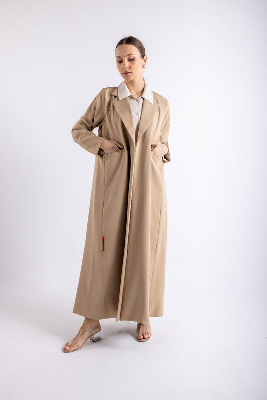 2465008-Urban Blazer Cut Abaya Attached Shirt