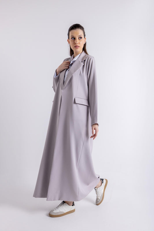 2465008-Urban Blazer Cut Abaya Attached Shirt