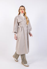 Double Breast Solid Maxi Trench Coat\يرت توك ليوط ةداس نيفصب ر