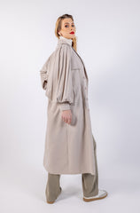 Double Breast Solid Maxi Trench Coat\يرت توك ليوط ةداس نيفصب ر