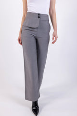 Front Flap Solid Formal Trouser