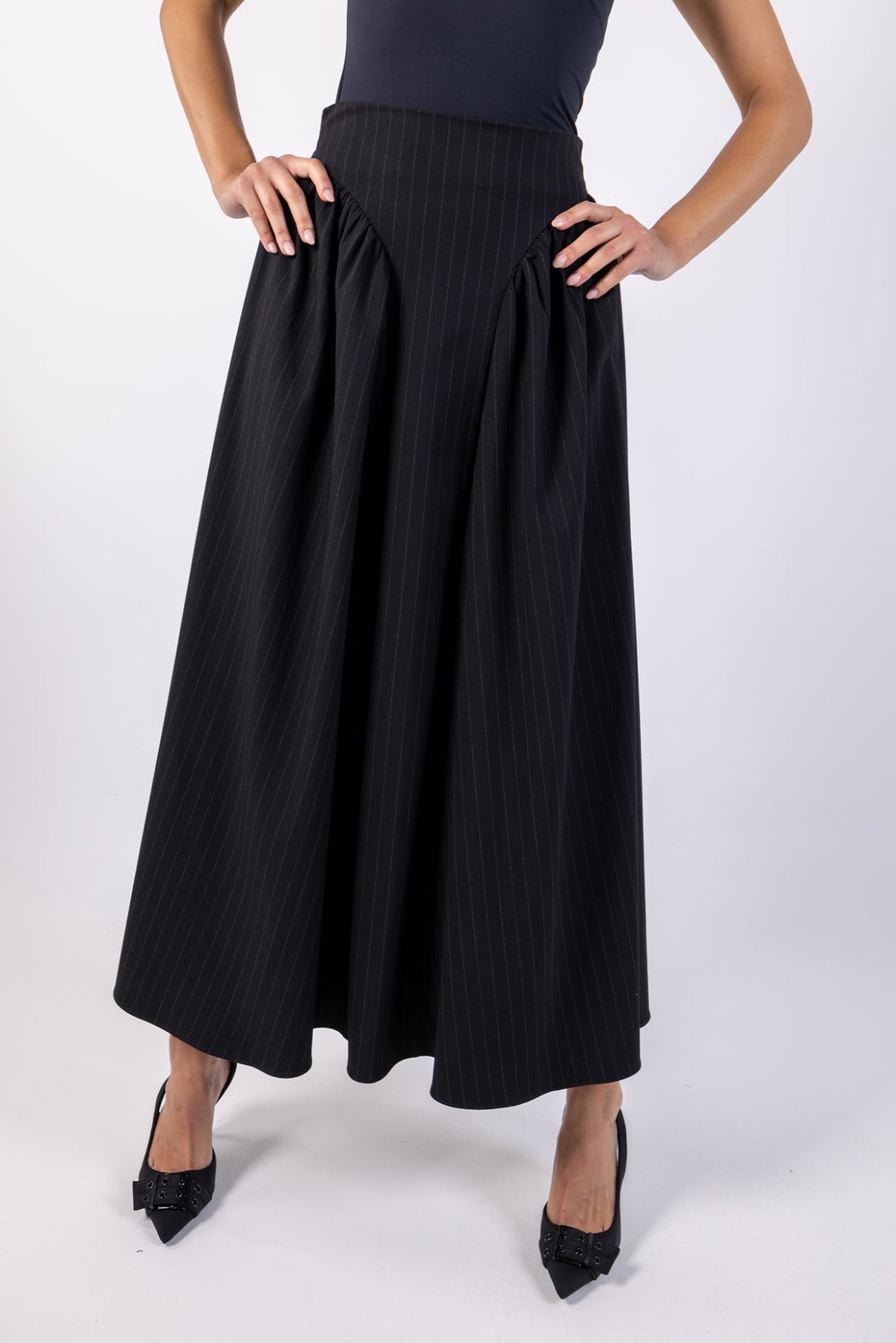 Stripped Two-Toned Maxi Skirt