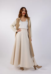 Textured Two-Toned Maxi Jacket\جاكيت ماكسي محكم بلونين