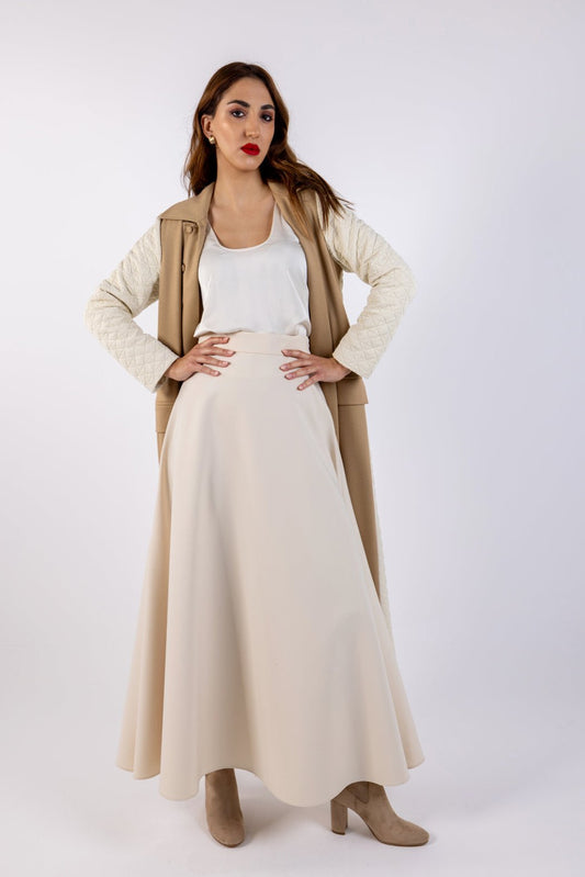 Textured Two-Toned Maxi Jacket\جاكيت ماكسي محكم بلونين