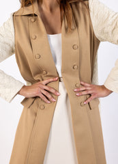 Textured Two-Toned Maxi Jacket\جاكيت ماكسي محكم بلونين