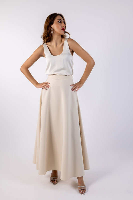 Solid Elegant Maxi Skirt\ونت يسكام ةقينأ نولب ة