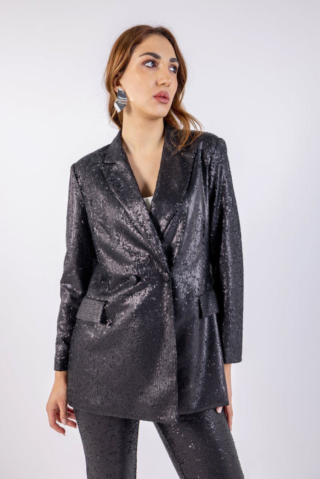 Shimmering Sequin Blazer\ رزيلب عملا ر