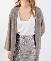 Textured Knit Cardigan with Sequin Back\ك كوبحم ميمصتب سملم عم رهظ ئ