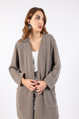 Textured Knit Cardigan with Sequin Back\ك كوبحم ميمصتب سملم عم رهظ ئ