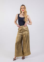 Metallic Wide Leg Trousers\ب عساو قاسلا ي