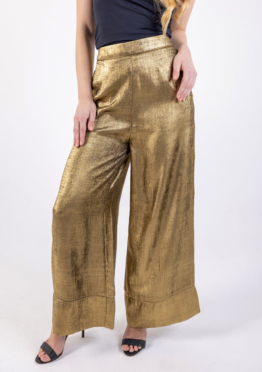 Metallic Wide Leg Trousers\ب عساو قاسلا ي