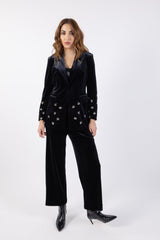 Solid Velvet Slim Fit Trousers\رس ميلس لمخم ة