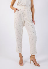 Studded Slim Fit Formal Trousers