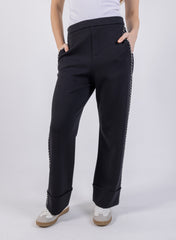 Straight-Leg Trousers with Side Embellishments