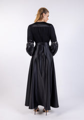 Embellished V-Neck Puff Sleeve Gown\اتسف فرخزم مامكأب ةضافضف طخو قنع ىلع  لكش فرح V