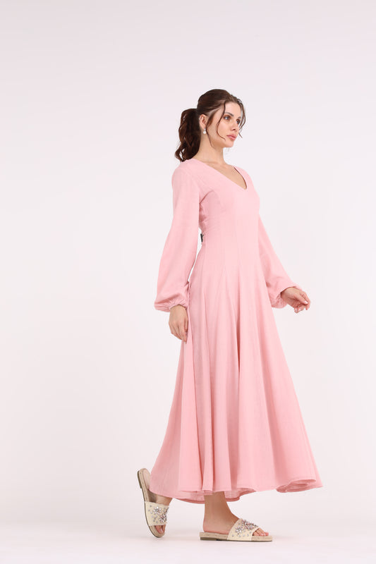 2406182-Solid Flowy Maxi Dress