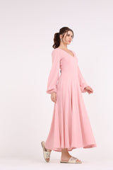 2406182-Solid Flowy Maxi Dress