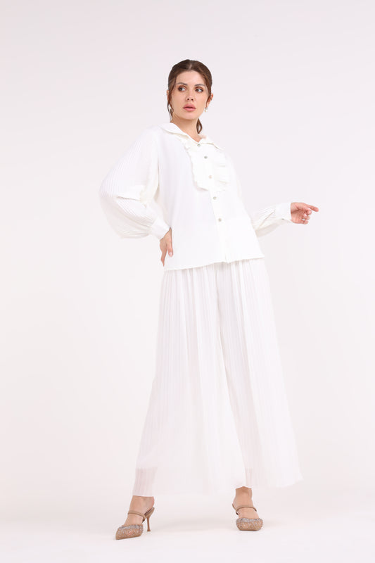 Pleated Sleeves & Front Flaps Shirt