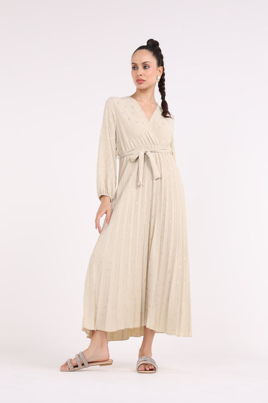 2406184-Golden Flakes Detailed Maxi Dress