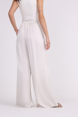 High Waisted Solid Wide Leg Trouser