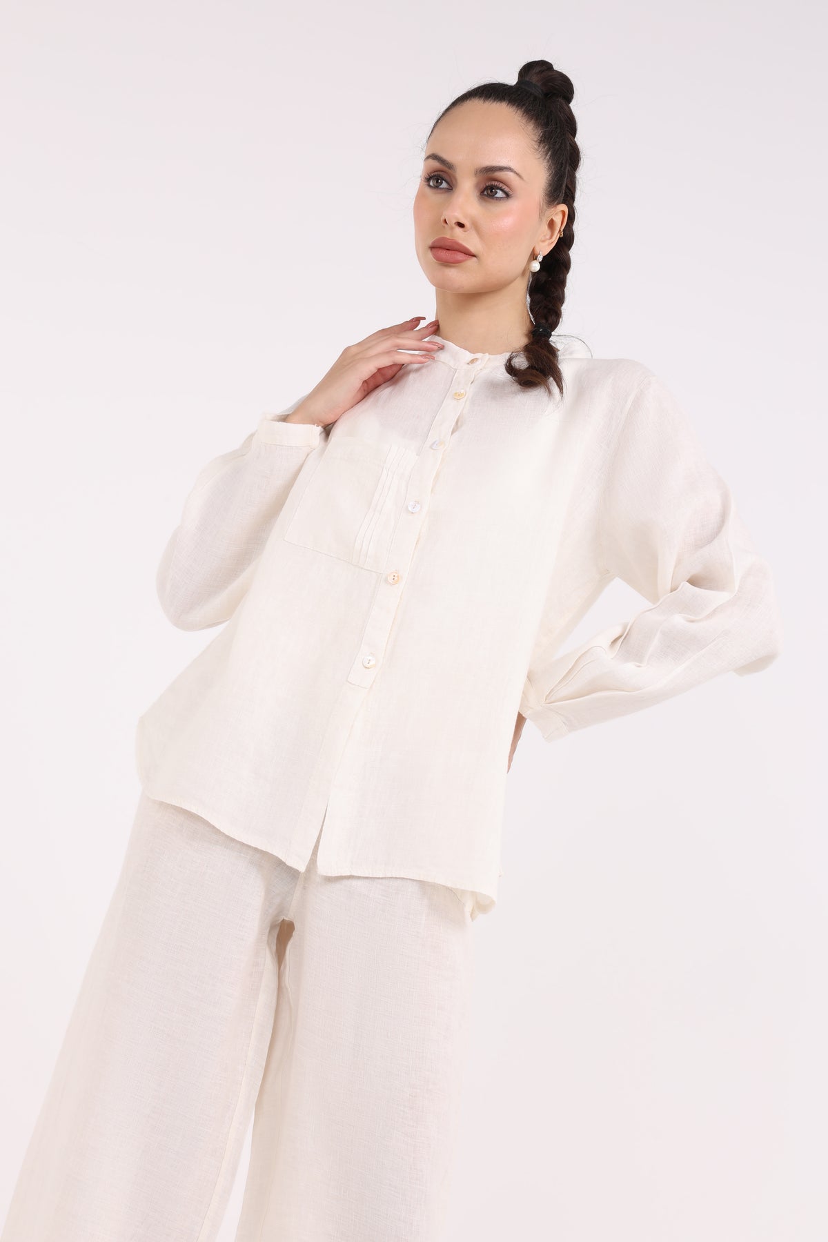 Formal Mandarin Buttoned Shirt