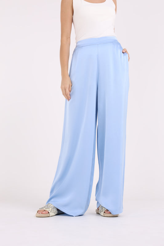 High Waisted Solid Wide Leg Trouser