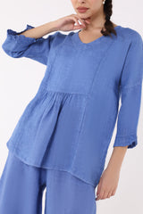 Ruffled Hem Solid Top