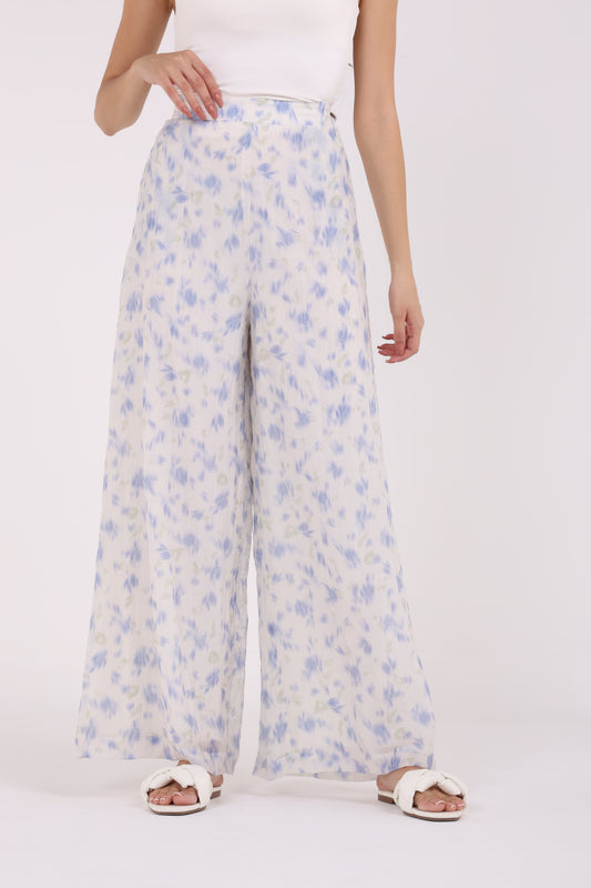 2404157-Floral Print Wide Leg Pant