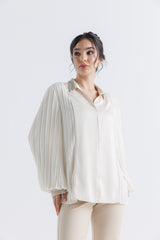 Elegance Redefined: Embellished Pleated Sleeve Shirt