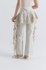 Ruffle-Detail Wide-Leg Pant