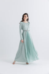 Embellished Pleated Maxi Gown – Elegant Evening & Occasion Wear