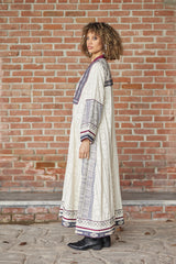 Handmade Embroidered Maxi Shirt Dress