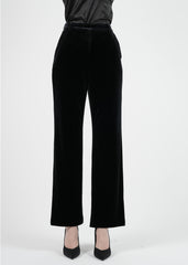 Velvet Straight Leg Solid Trouser\بنطلون مستقيم الساق من الفيلفيت