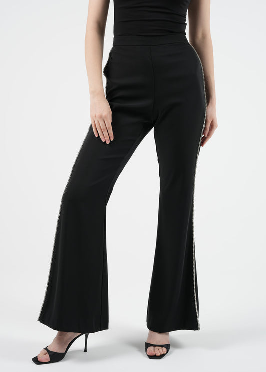 Side Embellished Straight-Leg Trousers\بنطال مستقيم مزخرف من الجانبين