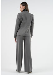 Formal Straight Leg Solid Trouser\بنطلون رسمي بقصة ساق مستقيمة بلون موحد