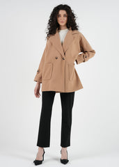 Double-Breasted Wool-Blend Coat\معطف من خليط الصوف مزدوج الأزرار