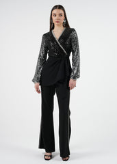 Side Embellished Straight-Leg Trousers\بنطال مستقيم مزخرف من الجانبين