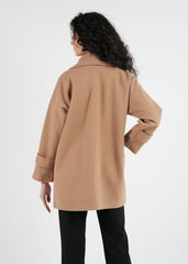 Double-Breasted Wool-Blend Coat\معطف من خليط الصوف مزدوج الأزرار