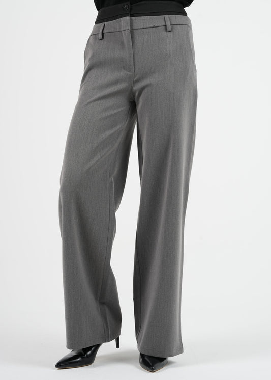 Formal Straight Leg Solid Trouser\بنطلون رسمي بقصة ساق مستقيمة بلون موحد